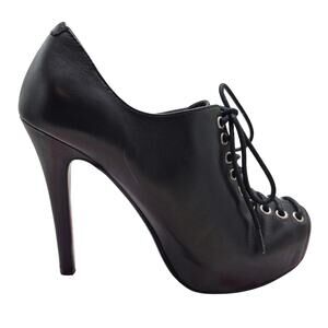 NEW Chinese Laundry Chase After Ankle Boot black leather upper high heel size 5